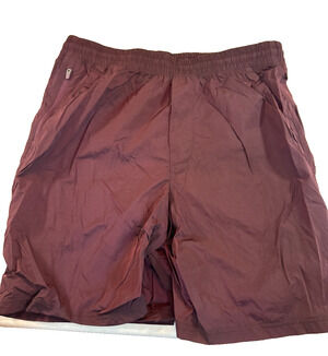 VRST Men's 7" All In Shorts Unlined Size‎ Medium Burgundy Plum Shine NWT